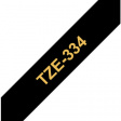 TZE-334 Label Tape 12 mm Gold on Black 8 m