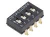 SDA04H0SB Переключатель: DIP-SWITCH; Кол-во секций: 4; ON-OFF; 0,025A/24ВDC