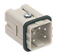 CKSM 04, CKS , 4 poles + earth, male insert, with male contacts, silver plated, ILME