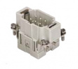 CSEM 06 CSE, 6 poles + earth, male insert, with male contacts, silver plated