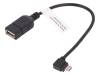 AK-300313-002-S Cable; OTG, USB 2.0; USB A socket, USB B micro plug (angle)