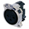 NC3FBH2-D XLR Panel-mount female receptacle 3 B Horizontal / PCB Mount