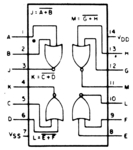 HEF4001BP, Logic IC Quad 2-Input NOR Gate DIL-14, NXP