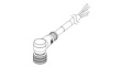 1200060654 Micro-Change (M12) Single-Ended Cordset 5 Poles Female (90°) to Pigtail 0.34mm² Black PVC Cable 5.0m (16.40') Length
