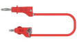 RND 350-00101 4mm Banana Plug Test Lead 250mm Red, Nickel-Plated Brass