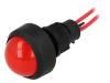 LKD220-R Индикат.лампа: LED; выпуклый; 230ВAC; Отв: O13мм; IP20; пластмасса