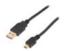 AK-300123-010-S Кабель; USB 2.0; вилка mini USB B, вилка USB A easy; 1м; черный