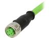 21349300477050 Вилка; M12; PIN: 4; "мама"; код D-Ethernet; 5м; изоляция: TPU; прямой