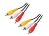 CA1062 Кабель; вилка RCA x3,с обеих сторон; 1,5м; Цвет: черный