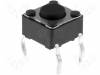 TACT-64R-F Микропереключатель; 1; SPST-NO; 0,05A/12ВDC; THT; 2,5Н; 6x6мм