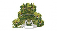 2202-3207 Terminal Block, PE, Cage Clamp, 6 Poles, 500V, 24A, 1 ... 2.5mm², Green / Yellow