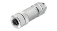 8426220000 M12 Straight Socket Sensor Connector, 4 Poles, A-Coded, Screw