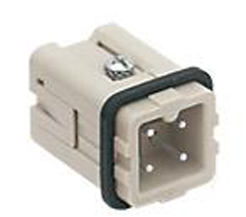 CKSM 03, CKS , 3 poles + earth, male insert, with male contacts, silver plated, ILME