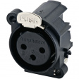 AC3FAH1-AU-B XLR, Receptacle 3 AC PCB Black