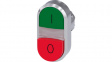3SU1050-3BB42-0AK0 SIRIUS ACT Twin Push-Button front element Metal, glossy, red/green