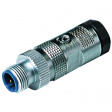 EM12S Вилка; М12; PIN:4; "папа"; код D-Ethernet; на провод; IDC; прямой