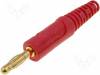 FK82LAU/RT, Вилка; "банан" 4мм; 10А; 60ВDC; красный; Диам.кабеля макс:2,8мм, Schutzinger