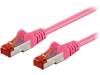 93339 Patch cord; S/FTP; 6; многопров; Cu; LSZH; розовый; 0,25м