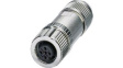 1424668 M12 Straight Cable Socket, 4 Poles, A-Coded, Push-In