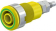 49.7043-20 Safety Socket diam.4mm Green / Yellow 32A 1kV Nickel-Plated