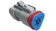 AT06-3S-RJ120 Crimp Housing, Receptacle, 2 Rows, 3 Poles, Grey