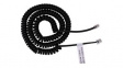 RND 765-00130 Telephone Cable, RJ10 Plug - RJ10 Plug, Coiled, 5m, Black