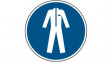 819315 ISO Safety Sign - Wear Protective Clothing, Round, White on Blue, Polyester, 1pcs