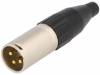 AC3MMJ-AU, Вилка; XLR; "папа"; PIN:3; прямой; цанговые контакты; на провод, Amphenol