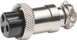 M002-5. Female cable connector nickel-plated 5P