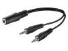 50472, Кабель; гнездо Jack 3,5мм 3pin, Jack 3,5мм 2pin вилка x2; 0,2м, Goobay