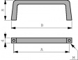 268.03 Ручка; Мат-л: алюминий; серый; H:40мм; L:146,5мм; W:12,2мм