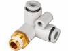 KQ2D06-01AS, Тройник; с резьбой, угловой 90°, быстроразъемный; R 1/8"; внешняя, SMC PNEUMATICS