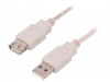 52322 Кабель; гнездо USB A,вилка USB A; 1,8м; белый