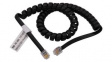 RND 765-00136 Telephone Cable, RJ11 Plug - RJ11 Plug, Coiled, 1.8m, Black