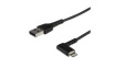 RUSBLTMM1MBR Charging Cable Right Angled USB-A Plug - Apple Lightning 1m USB 2.0 Black