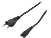 AK-440114-018-S Кабель; вилка CEE 7/16 (C), IEC C7 "мама"; 1,8м; черный; 2,5А