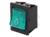 C1553ALMBG31077W ROCKER; DPST; Положения:2; OFF-ON; 16A/250ВAC; зеленый; Серия:1550