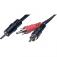 AC27-5M/BK-R Audio cable stereo jack - cinch 5 m Black