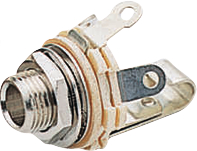 12A, Jack panel socket diam. 6.35 mm nickel - plated 2 poles, Switchcraft