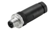 1807340000 M12 Straight Plug Sensor Connector, 4 Poles, A-Coded, Screw