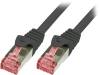 CQ2013S Patch cord; S/FTP; 6; многопров; Cu; LSZH; черный; 0,25м; 27AWG