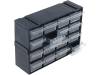 P16, Кассетница с выдв.ячейк; полипропилен; Модуль: черный; W: 220мм, KONGER