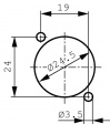 Y/C-D-SCREW-BL Housing socket, mini-DIN 4-pin 4 Screw Connection