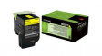 80C2SY0 Toner Cartridge, 2000 Sheets, Yellow