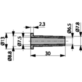HV 2210, Anti-kink sleeve diam. 6.5 mm 30 mm Black - 632-02100, HellermannTyton