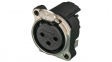 NC3FBH2 XLR Panel-mount female receptacle, 3 Poles B Horizontal/PCB Mounting/Separate Gr