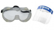 RND 600-00257 Safety Goggles + Face Shield, Polycarbonate/PET, Clear