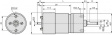 HL149-12-90 DC motor, 30 mm, with gearbox 90:1 12 VDC