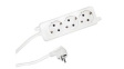 387.275S Outlet Strip SELLY 3x DE Type F (CEE 7/3) Socket - DE/FR Type F/E (CEE 7/7) Plug White 3m
