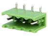 XY2500R-C(5.08)-4PIN Разъемный клеммник; гнездо; "папа"; 5,08мм; угловой 90°; THT